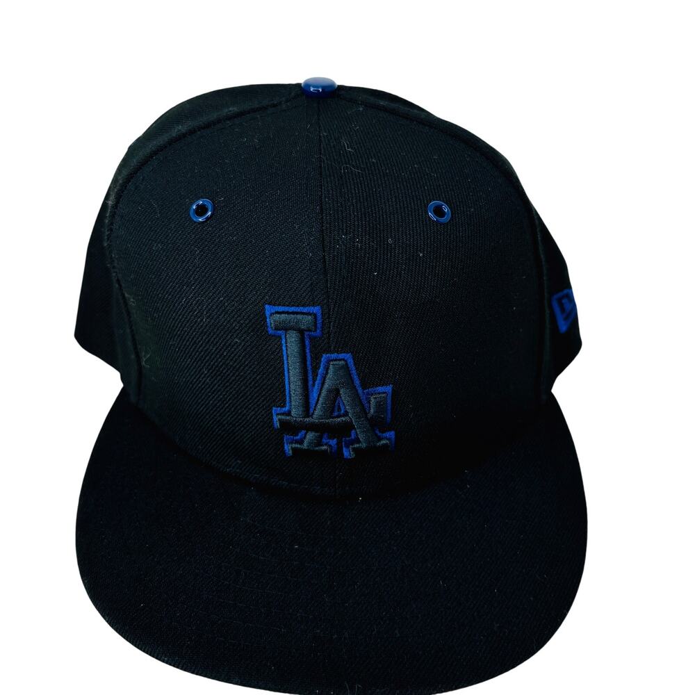 New Era 59Fifty‎ MLB Los Angeles Dodgers Baseball Cap Fitted Black Mens 7 3/8